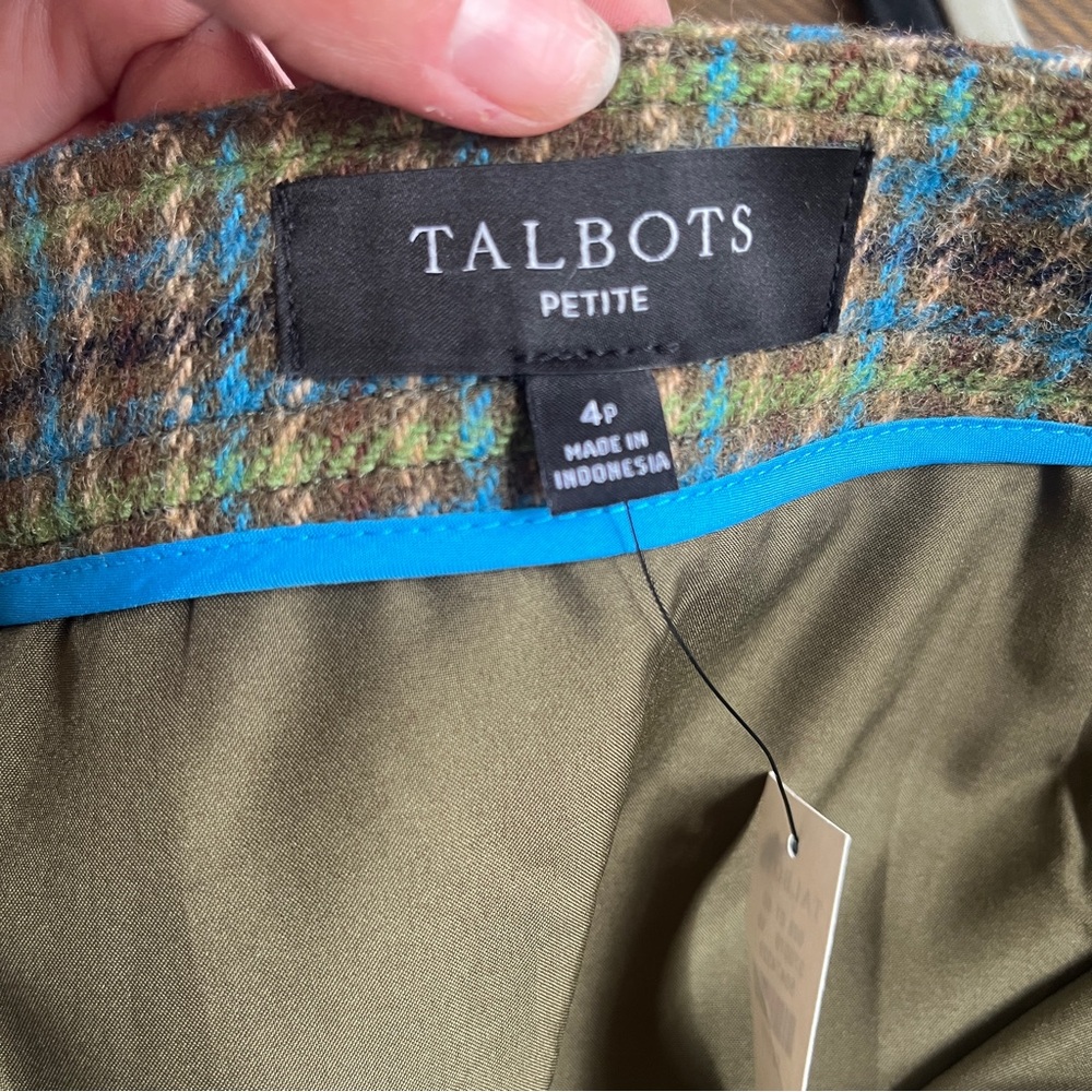 Talbots NWT Plaid A-Line Skirt Petite 4P Wool Blend Lined Work‎ Office - Picture 9 of 12